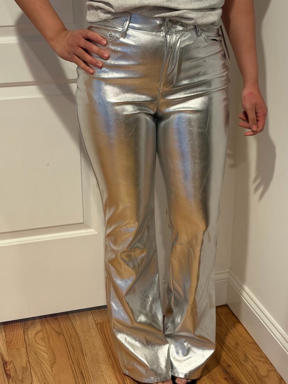 wild fable Metallic Silver Kids Jeans